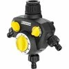 Bewässerungssteuerung Kärcher 3-Wege-Verteiler Inkl. Bewässerungsuhr WT 2, Bewässerungsautomat (schwarz/gelb)