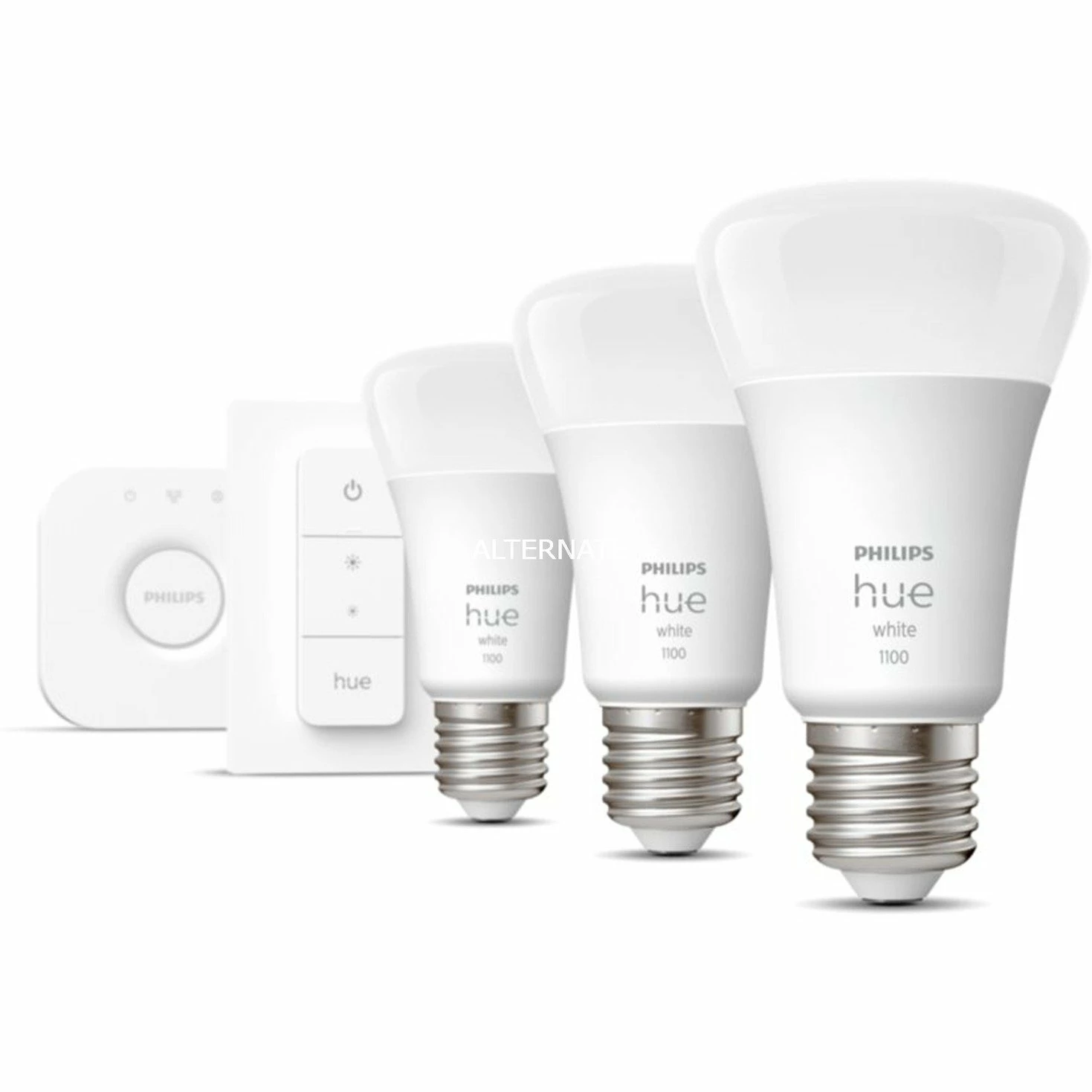 Philips Hue White Starter-Kit E27, LED-Lampe (drei Lampen, eine Hue-Bridge, ein Dimmschalter, ersetzt 75 Watt) Leuchtmittel Philips Hue White Starter-Kit E27, LED-Lampe (drei Lampen, Eine Hue-Bridge, Ein Dimmschalter, Ersetzt 75 Watt) -Alternate Verkaufsladen Philips Hue White Starter Kit E27 LED Lampe@@1791952 1