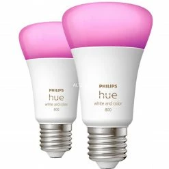 Leuchtmittel Philips Hue White & Color Ambiance E27, LED-Lampe (Doppelpack, Ersetzt 60 Watt)
