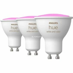 Leuchtmittel Philips Hue White & Color Ambiance GU10, LED-Lampe (Dreierpack, Ersetzt 35 Watt)